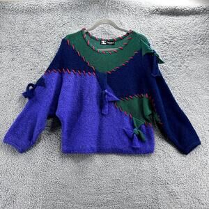Vintage Kansai Yamamoto Women's Boxy Knit Sweater Multicolor Perfect Condition